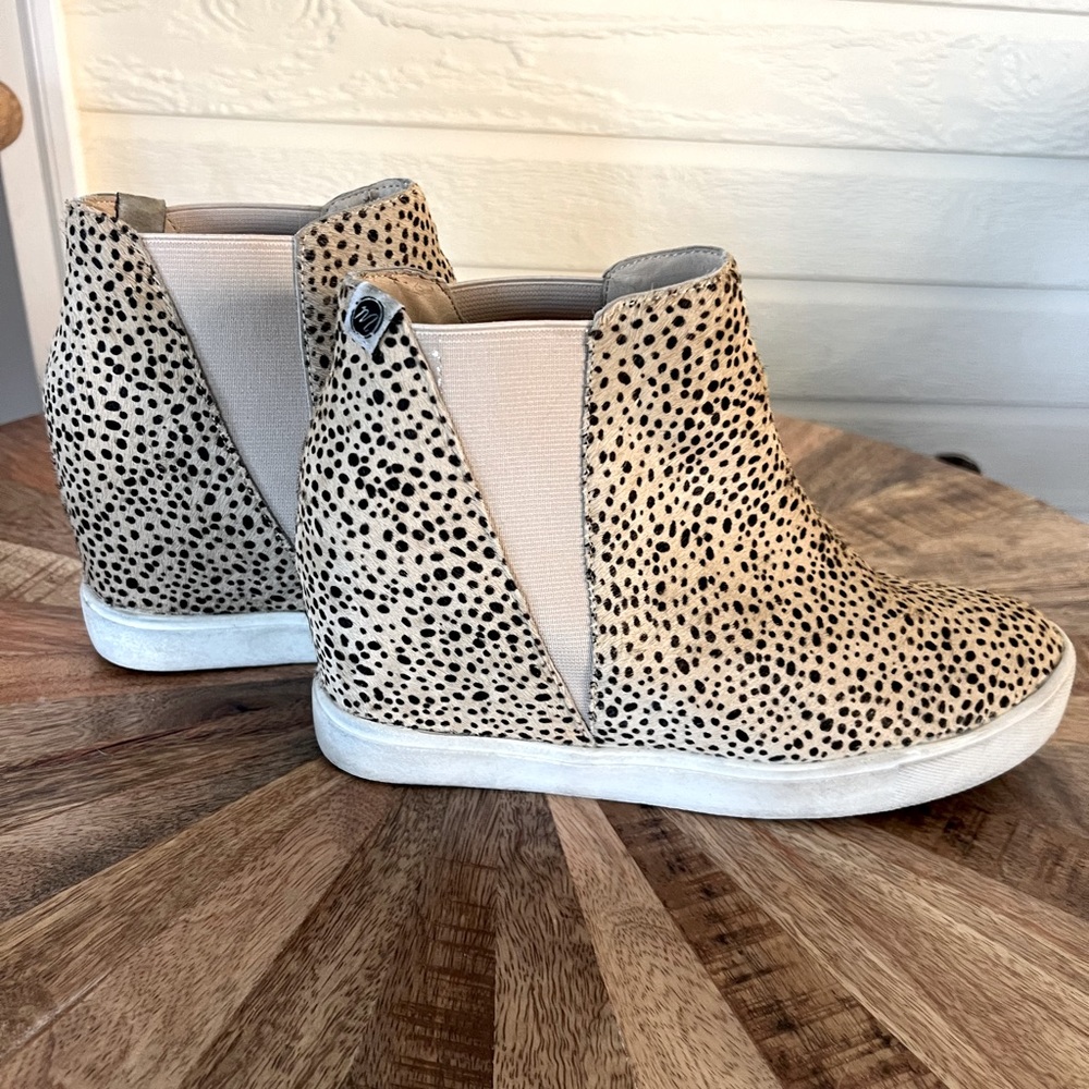 Coconut by Matisse Wedge Sneaker Booties with faux leopard fur